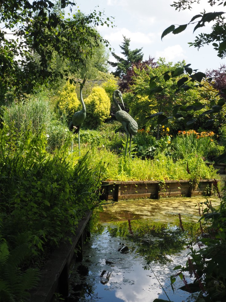 A pair of bird statues located in the grounds of Beale Wildlife Park